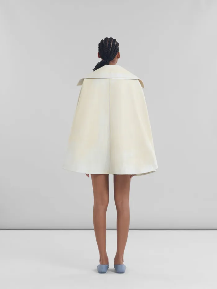 Light Yellow Leather Cape Women Marni Coats and Jackets