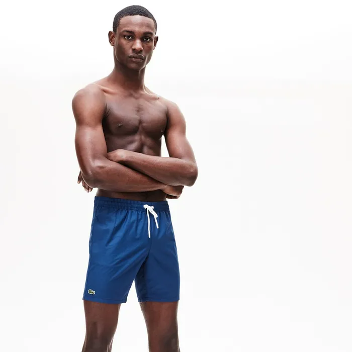 Lightweight Cotton Swim Trunks With Pockets Navy BlueLight Blue Mens Lacoste Swimwear Online Lightweight Cotton Swim Trunks With Pockets Navy BlueLight Blue Mens Lacoste Swimwear Online