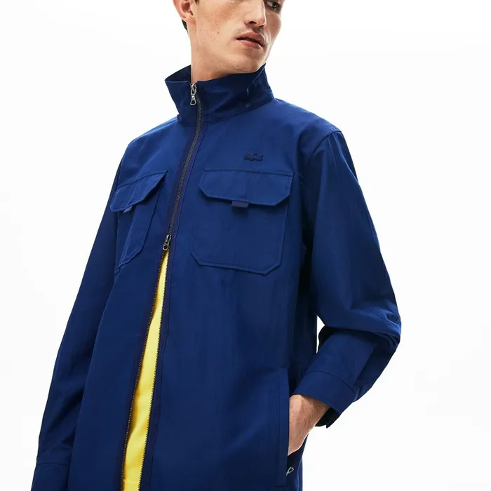 Lightweight DetachableHood Jacket Navy Blue Mens Lacoste Jackets and Coats Shop Online