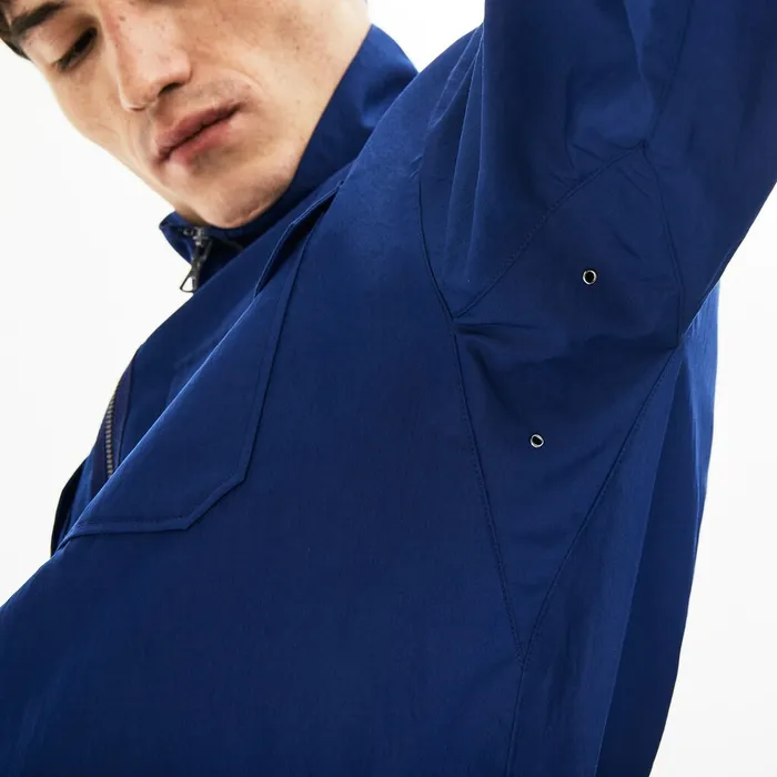 Lightweight DetachableHood Jacket Navy Blue Mens Lacoste Jackets and Coats Shop Online