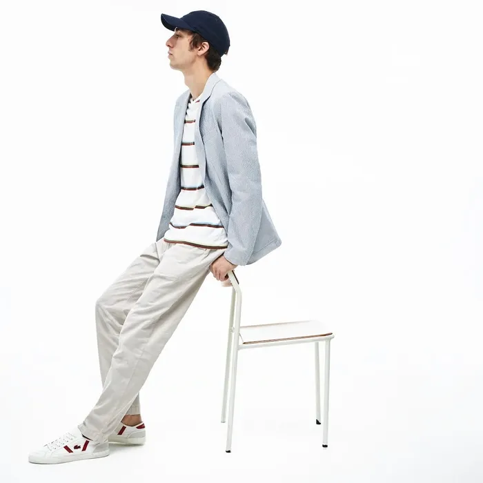 Lightweight Stretch Cotton Pants Light Grey Mens Lacoste Pants and Shorts Outlet