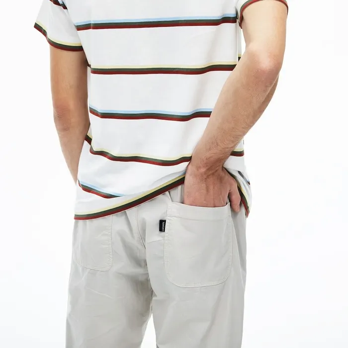 Lightweight Stretch Cotton Pants Light Grey Mens Lacoste Pants and Shorts Outlet