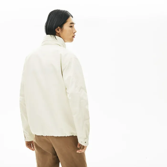 Lightweight WaterResistant Zip Windbreaker White Mens Lacoste Jackets and Coats Gift for Friend