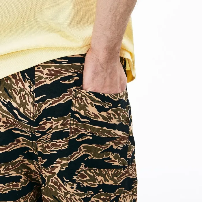 LIVE Camouflage Cargo Pants BlackWhite Mens Lacoste Pants and Shorts Popular