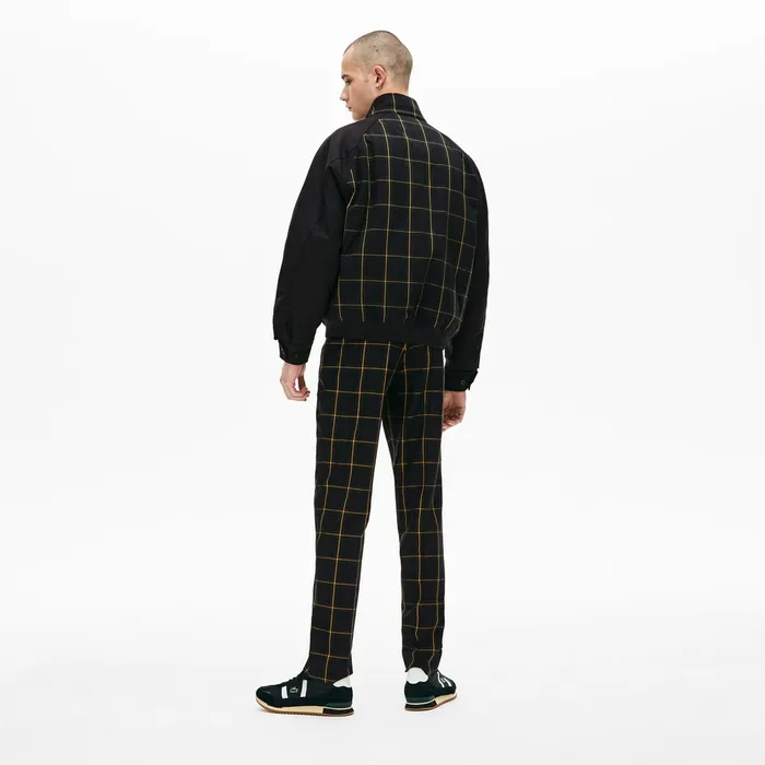 LIVE Check Harrington Jacket BlackGreenWhite Mens Lacoste Jackets and Coats Casaul