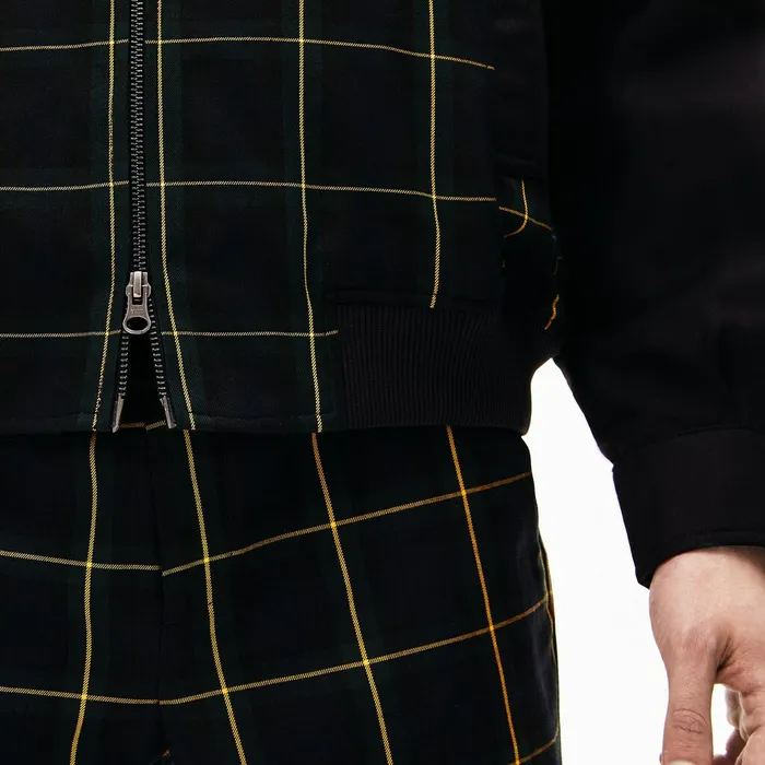 LIVE Check Harrington Jacket BlackGreenWhite Mens Lacoste Jackets and Coats Casaul