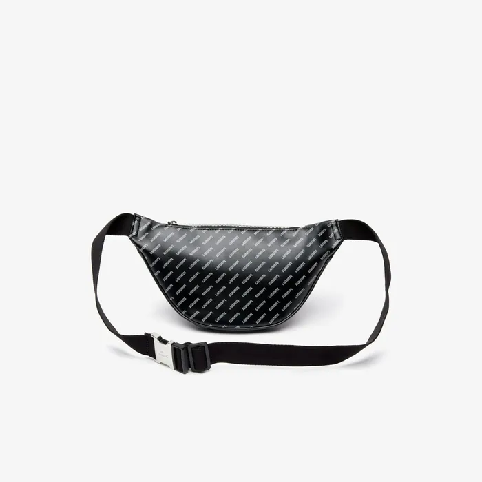 LIVE Coated Print Canvas Belt Bag Allover Lacoste Black Mens Lacoste Bags On Sale