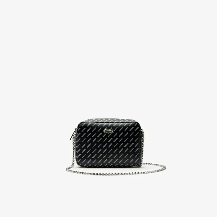 LIVE Coated Print Canvas Shoulder Bag Allover Lacoste Black Womens Lacoste Bags Shop Online LIVE Coated Print Canvas Shoulder Bag Allover Lacoste Black Womens Lacoste Bags Shop Online