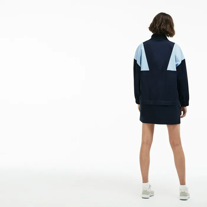 LIVE Colorblock Cotton Poplin Sweatshirt Dress BlueLight Blue Womens Lacoste Dresses and Skirts Outlet Factory