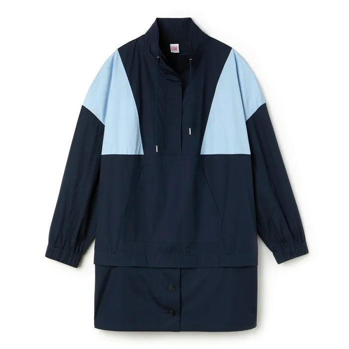 LIVE Colorblock Cotton Poplin Sweatshirt Dress BlueLight Blue Womens Lacoste Dresses and Skirts Outlet Factory