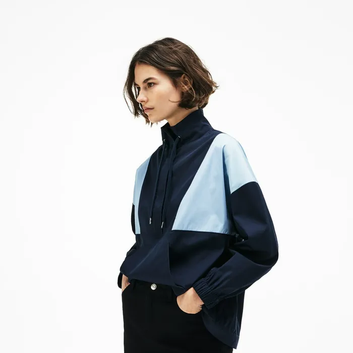 LIVE Colorblock Cotton Poplin Sweatshirt Dress BlueLight Blue Womens Lacoste Dresses and Skirts Outlet Factory