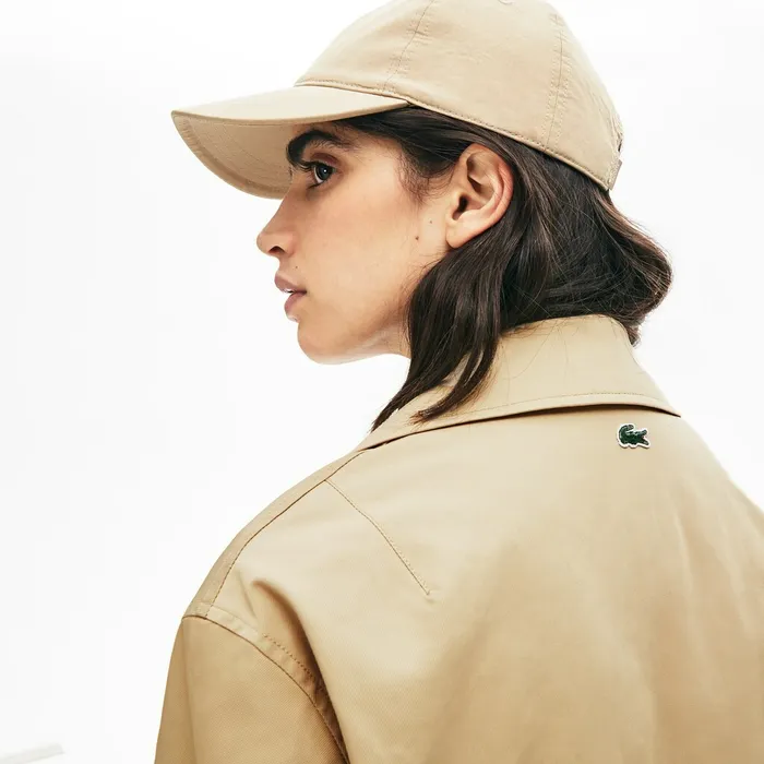 LIVE Contrast Hood 2in1 Trench Coat BeigeBlue Womens Lacoste Jackets and Coats Casaul