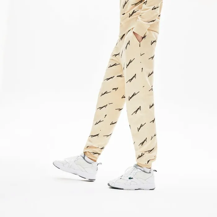 LIVE Cotton Fleece Sweatpants Beige Mens Lacoste Tracksuits Gift Ideas