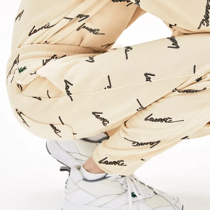 LIVE Cotton Fleece Sweatpants Beige Mens Lacoste Tracksuits Gift Ideas