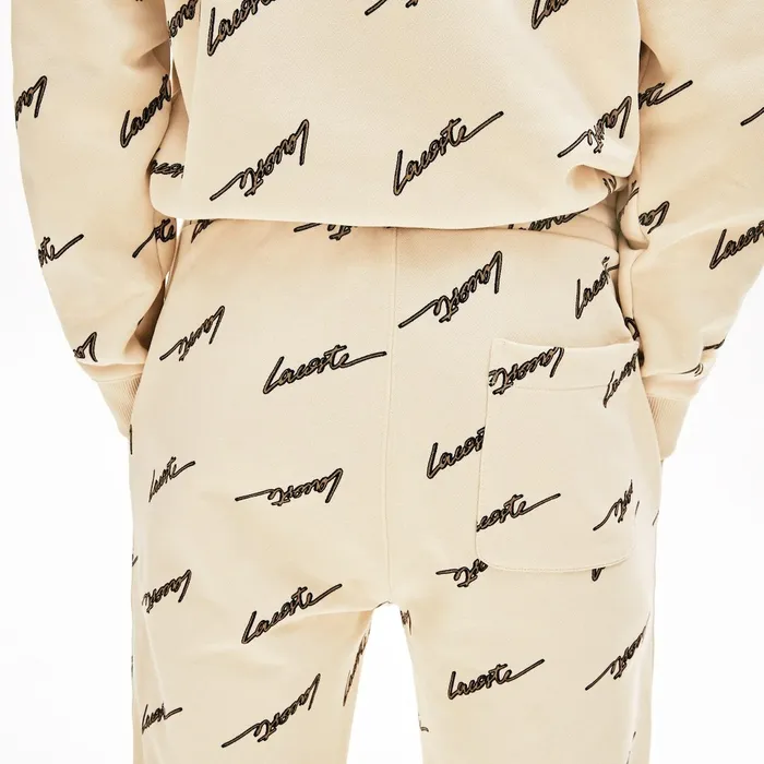 LIVE Cotton Fleece Sweatpants Beige Mens Lacoste Tracksuits Gift Ideas