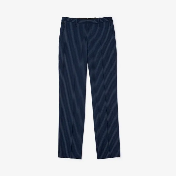 LIVE Fine Pinstriped Wool Suit Pants BlueWhite Mens Lacoste Pants and Shorts Outlet