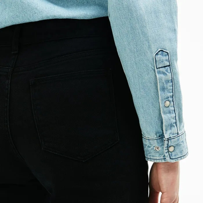 LIVE FivePocket Stretch Cotton Denim Jeans Black Womens Lacoste Pants and Shorts Shop Online