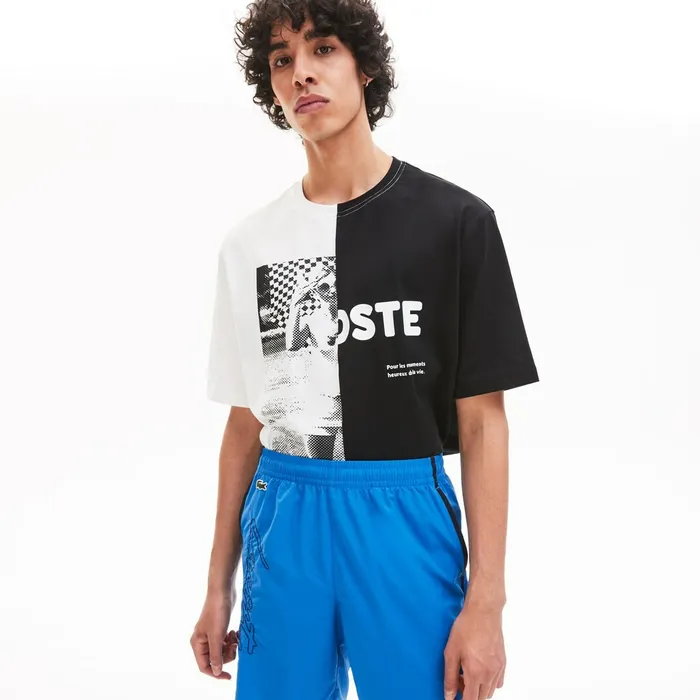 LIVE Lightweight Bermuda Shorts BlueBlack Mens Lacoste Pants and Shorts Outlet