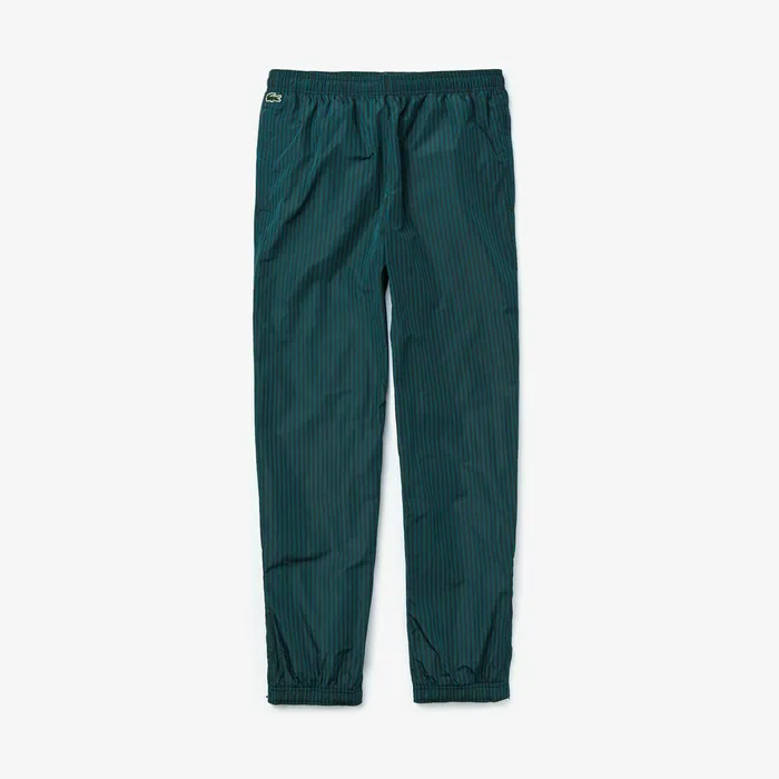 LIVE Lightweight Striped Track Pants BlackGreen Mens Lacoste Tracksuits Outlet Factory