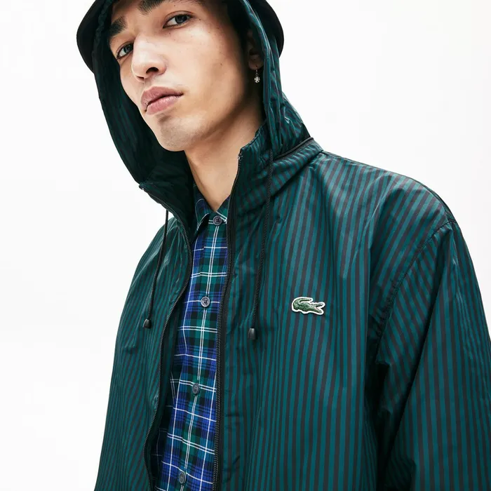 LIVE Lightweight Striped ZipUp Jacket BlackGreen Mens Lacoste Jackets and Coats For Sale Online LIVE Lightweight Striped ZipUp Jacket BlackGreen Mens Lacoste Jackets and Coats For Sale Online