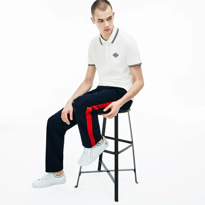 LIVE Loose Fit Chinos BlueRed Mens Lacoste Pants and Shorts Online Store