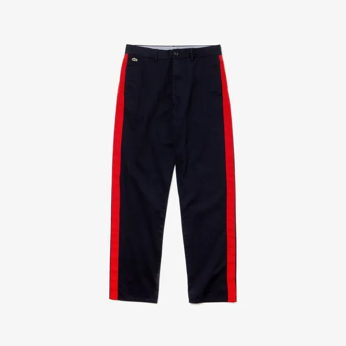 LIVE Loose Fit Chinos BlueRed Mens Lacoste Pants and Shorts Online Store
