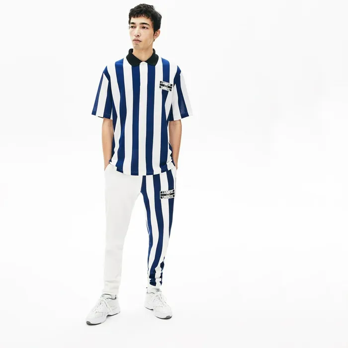 LIVE Loose Fit Striped Cotton Piqu Polo Shirt WhiteNavy BlueBlack Mens Lacoste Polos Near Me LIVE Loose Fit Striped Cotton Piqu Polo Shirt WhiteNavy BlueBlack Mens Lacoste Polos Near Me
