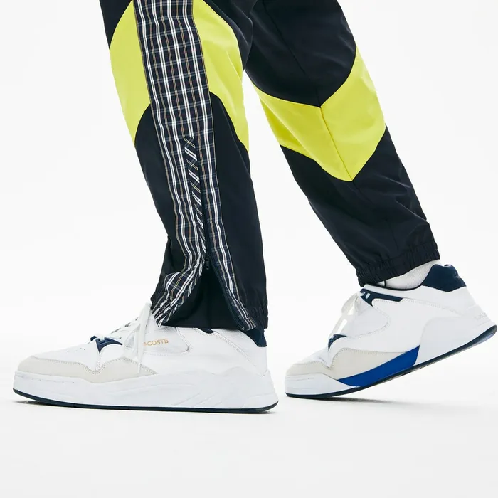 LIVE Patchwork Trackpants BlueYellowWhite Mens Lacoste Pants and Shorts Gift Ideas