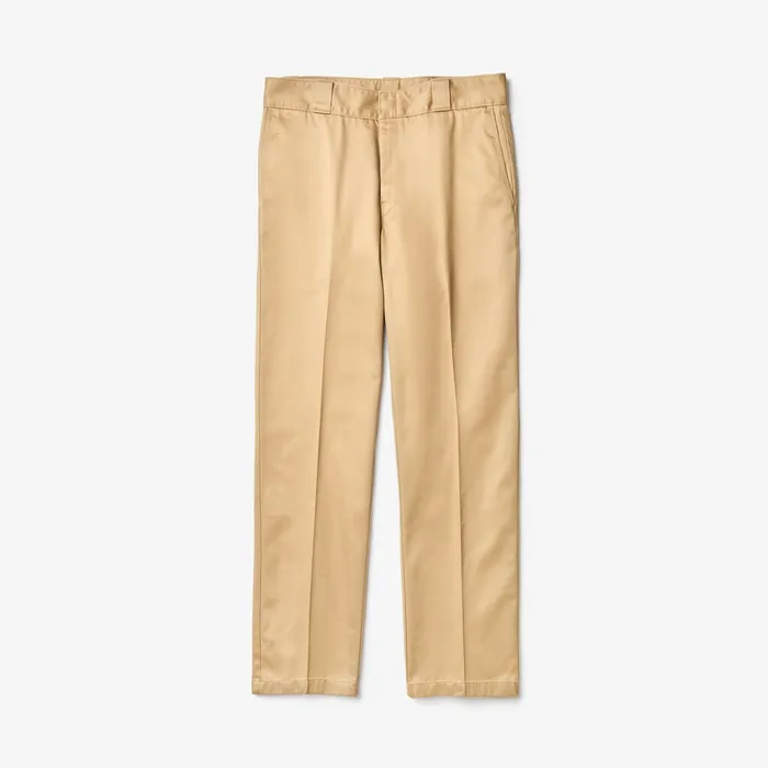 LIVE Pleated Cotton Chinos Beige Mens Lacoste Pants and Shorts Near Me