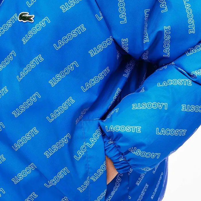 LIVE PrintLined Reversible Quilted Jacket BlackBlueWhite Mens Lacoste Jackets and Coats Cheap On Sale