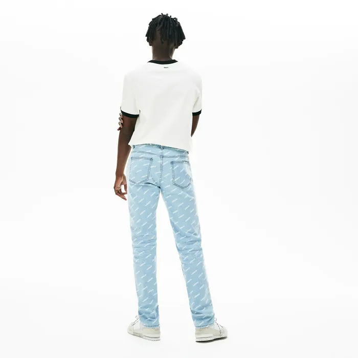 LIVE Printed Logo Jeans BlueWhite Mens Lacoste Pants and Shorts Shop