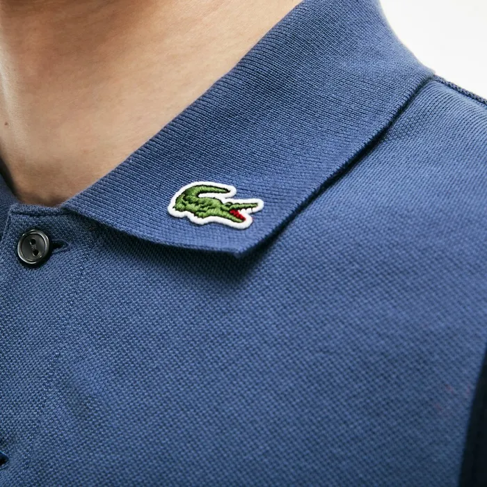 LIVE Regular Fit Colorblock Piqu Polo Blue Mens Lacoste Polos Casaul