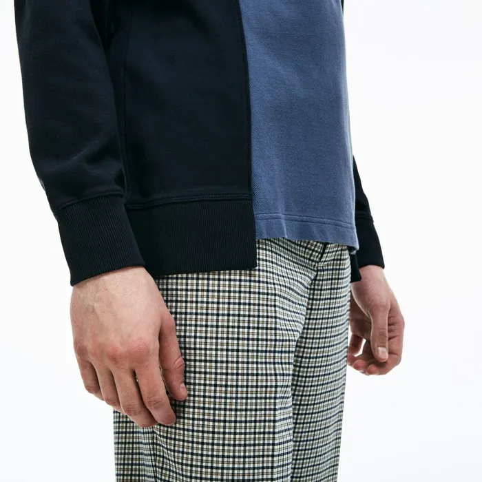 LIVE Regular Fit Colorblock Piqu Polo Blue Mens Lacoste Polos Casaul