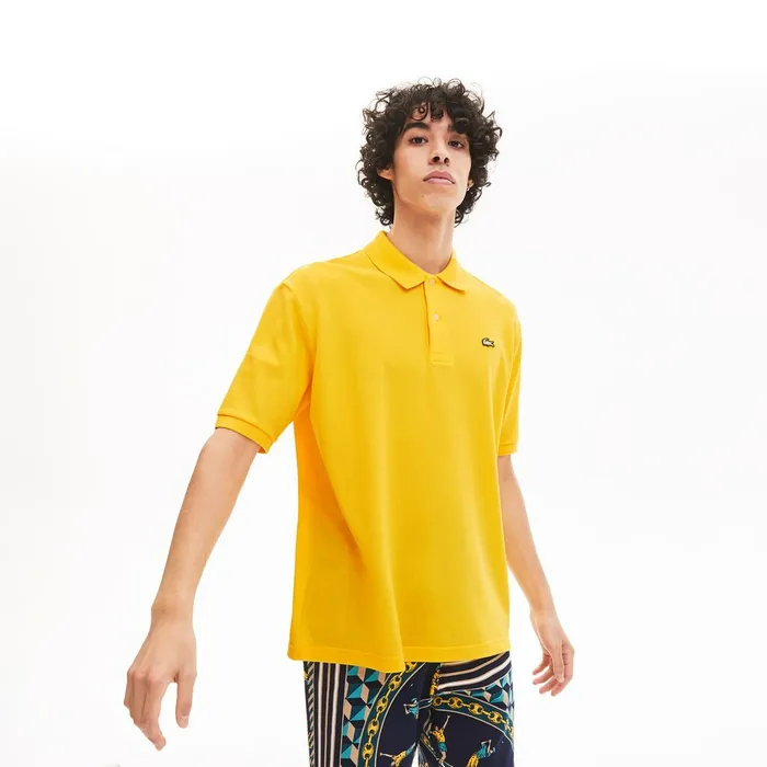LIVE RelaxedFit Cotton Piqu Polo Shirt Yellow Mens Lacoste Polos Shop
