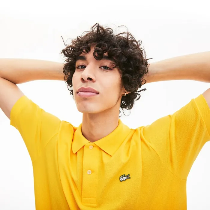 LIVE RelaxedFit Cotton Piqu Polo Shirt Yellow Mens Lacoste Polos Shop