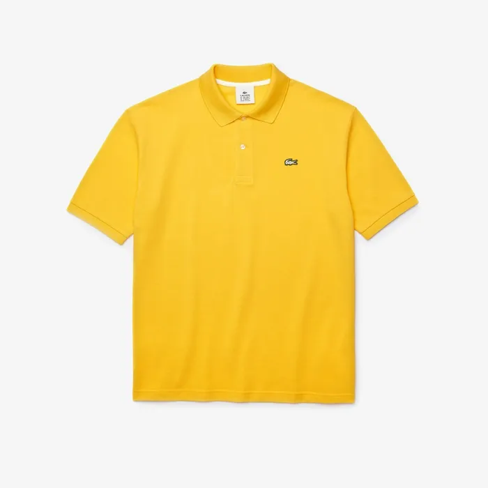 LIVE RelaxedFit Cotton Piqu Polo Shirt Yellow Mens Lacoste Polos Shop