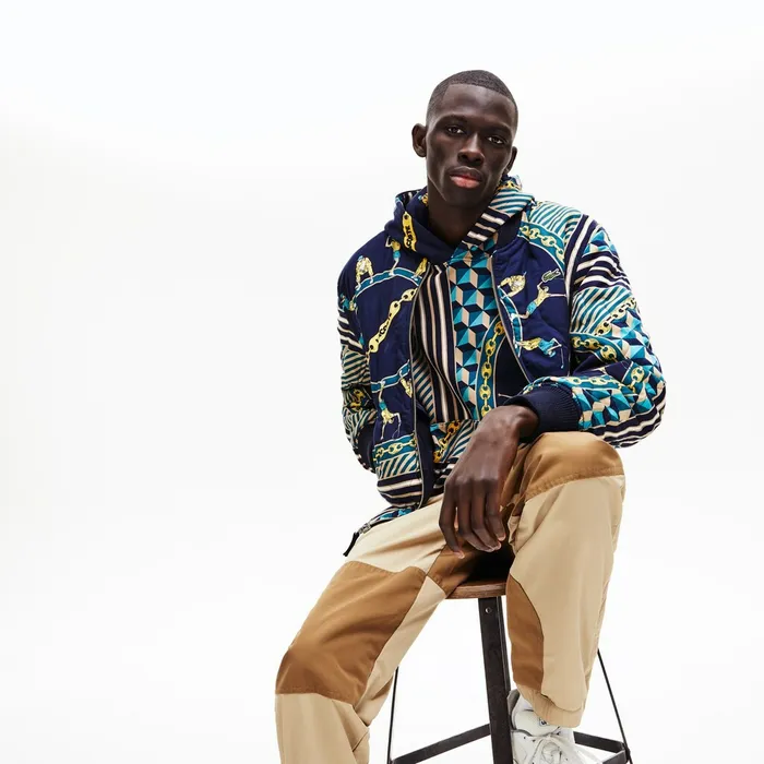 LIVE Reversible Bomber Jacket Navy BlueWhite Mens Lacoste Jackets and Coats Shop Online