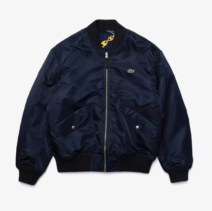 LIVE Reversible Bomber Jacket Navy BlueWhite Mens Lacoste Jackets and Coats Shop Online