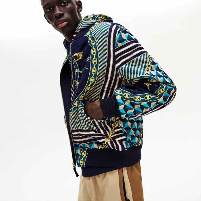 LIVE Reversible Bomber Jacket Navy BlueWhite Mens Lacoste Jackets and Coats Shop Online