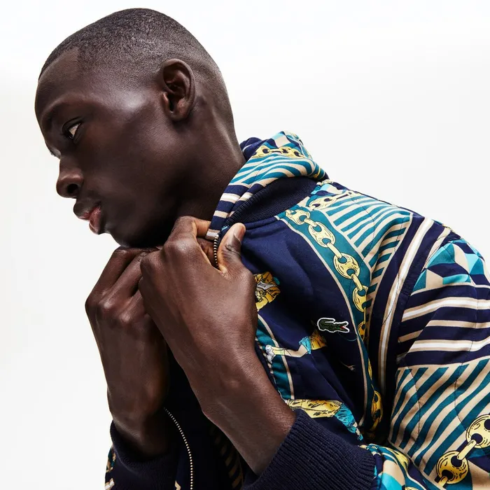 LIVE Reversible Bomber Jacket Navy BlueWhite Mens Lacoste Jackets and Coats Shop Online