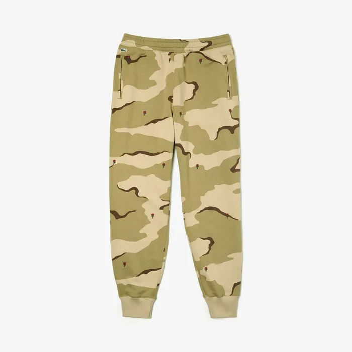Live Rose Embroidered Camo Sweatpant BeigeWhite Mens Lacoste Pants and Shorts Gift for Friend