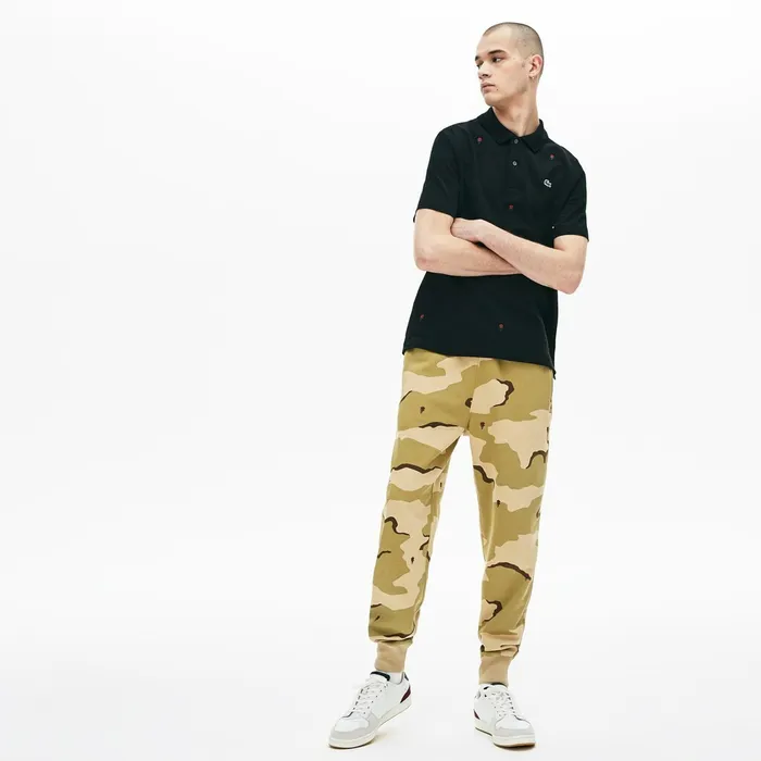 Live Rose Embroidered Camo Sweatpant BeigeWhite Mens Lacoste Pants and Shorts Gift for Friend