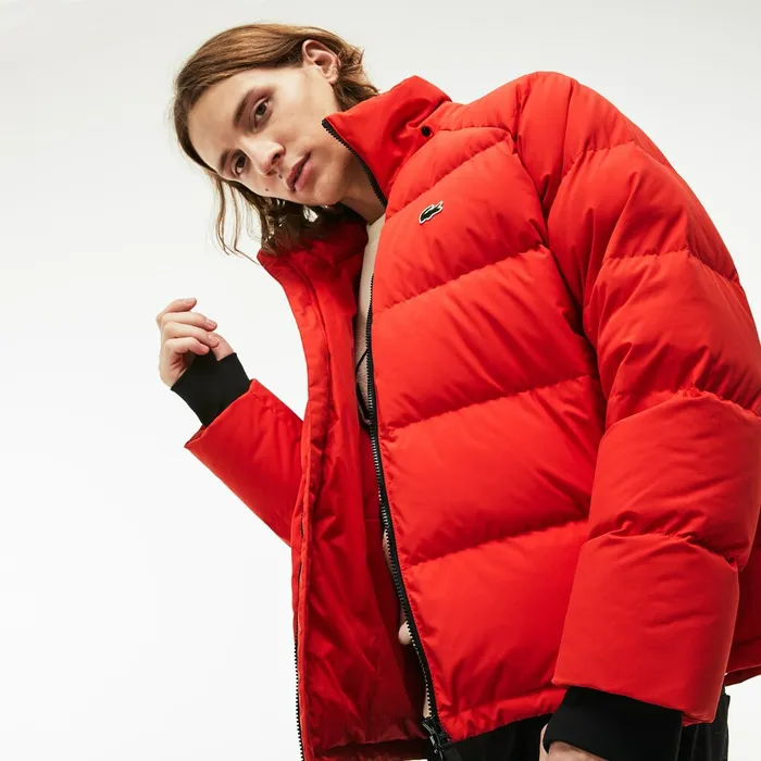 LIVE Short WaterResistant Taffeta Quilted Jacket Red Mens Lacoste Jackets and Coats Outlet LIVE Short WaterResistant Taffeta Quilted Jacket Red Mens Lacoste Jackets and Coats Outlet