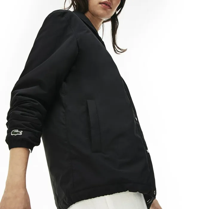 LIVE Signature Taffeta Jacket Black Mens Lacoste Jackets and Coats Online Store