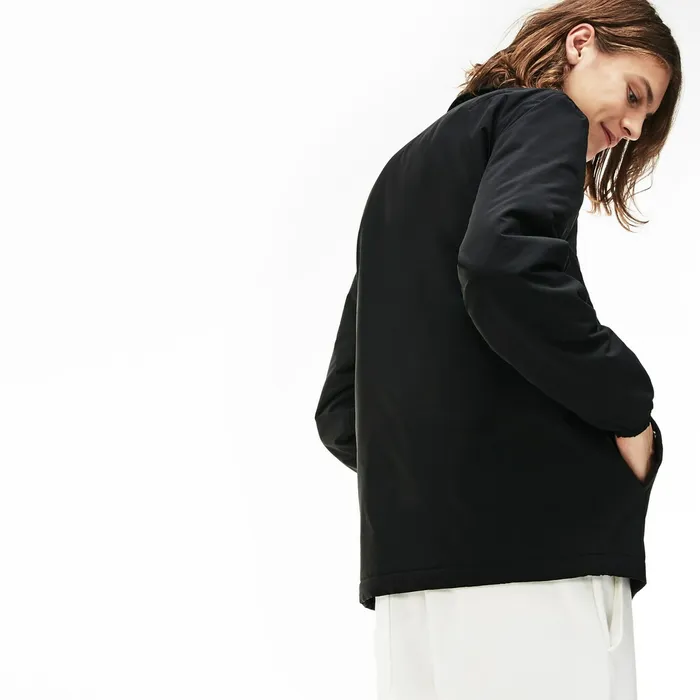 LIVE Signature Taffeta Jacket Black Mens Lacoste Jackets and Coats Online Store