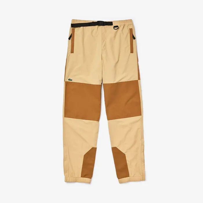 LIVE TwoTone Track Pants BeigeBrown Mens Lacoste Pants and Shorts Store