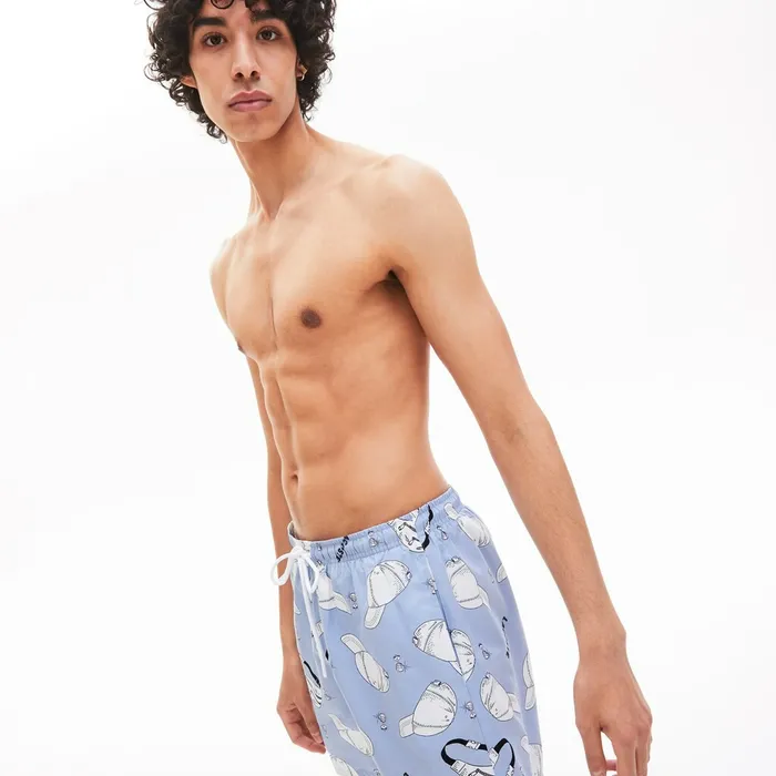 LIVE Urban Design Swim Shorts PurpleWhite Mens Lacoste Swimwear Online