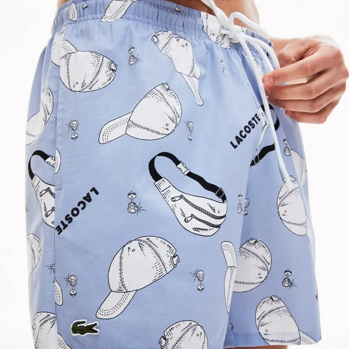 LIVE Urban Design Swim Shorts PurpleWhite Mens Lacoste Swimwear Online
