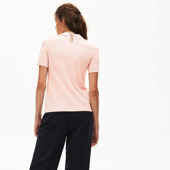 LIVE VelvetCroc Piqu Polo Shirt Light Pink Womens Lacoste Polos Online Store