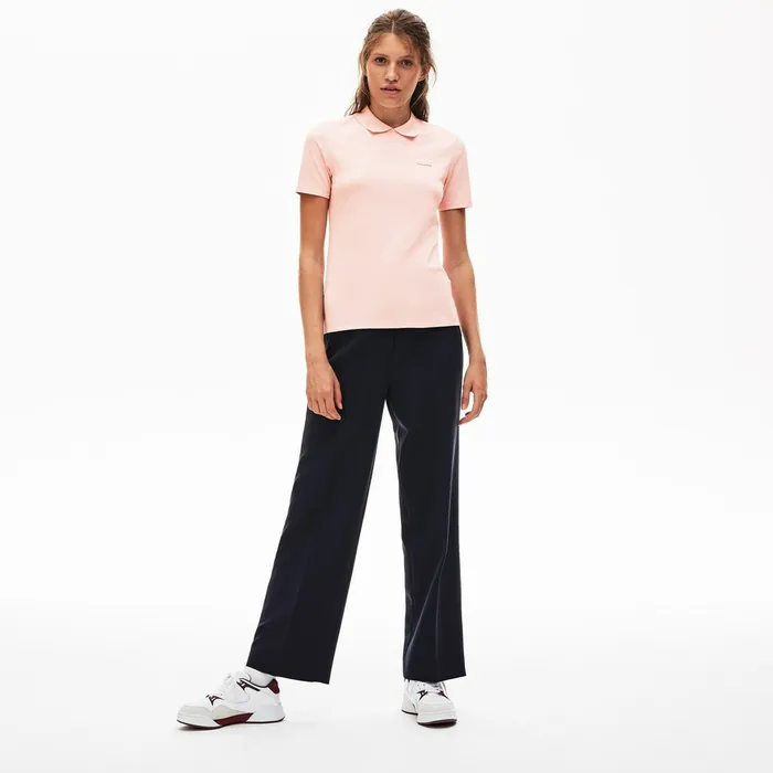 LIVE VelvetCroc Piqu Polo Shirt Light Pink Womens Lacoste Polos Online Store